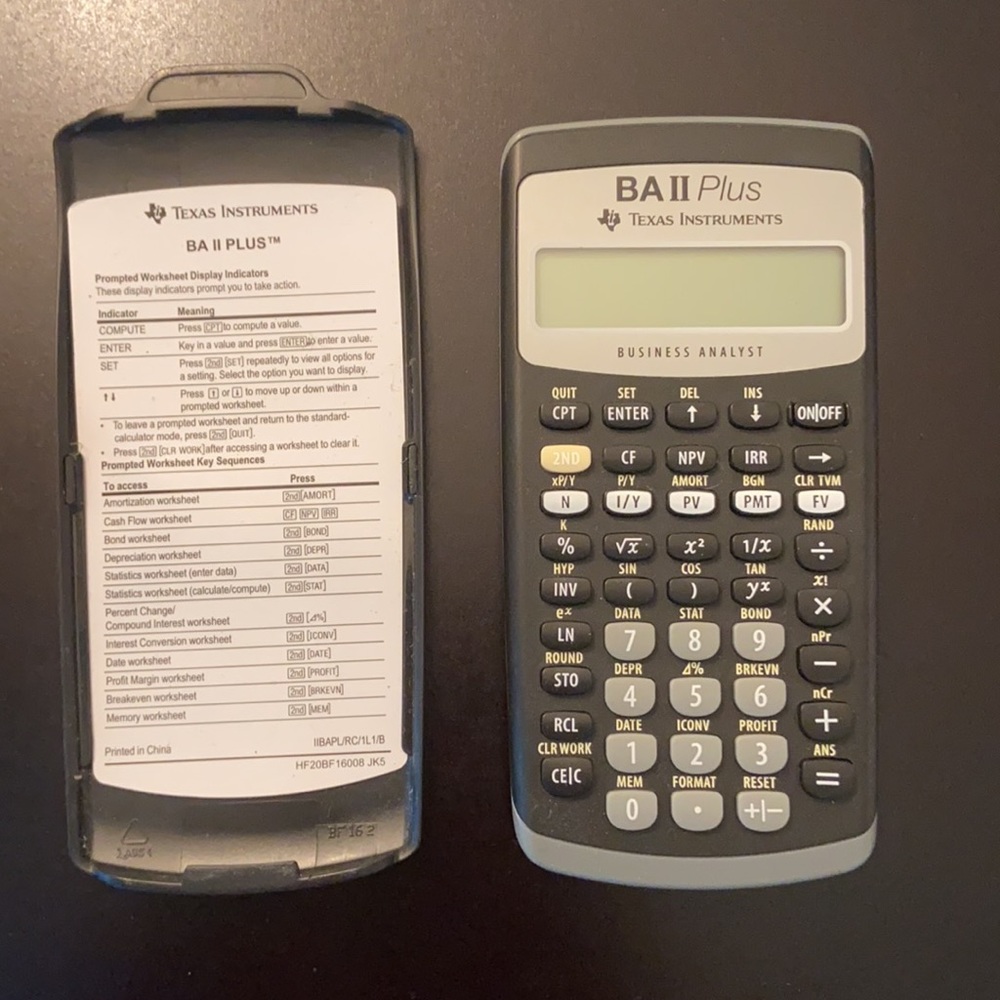 Financial Calculator TEXAS Instruments BA ll plus